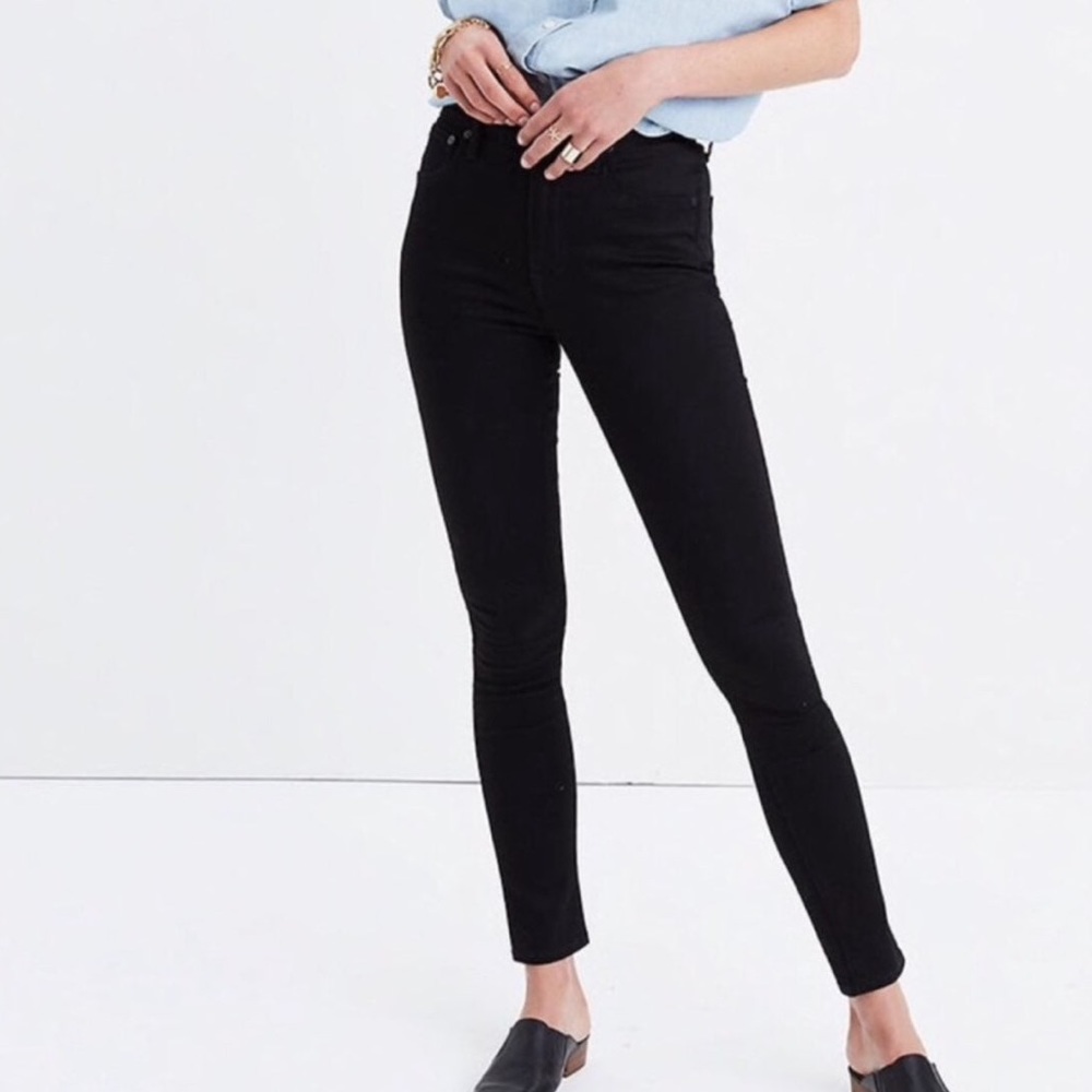 Madewell Black Stretch Denim 9” High Rise Skinny Jean Size 25 LIKE NEW